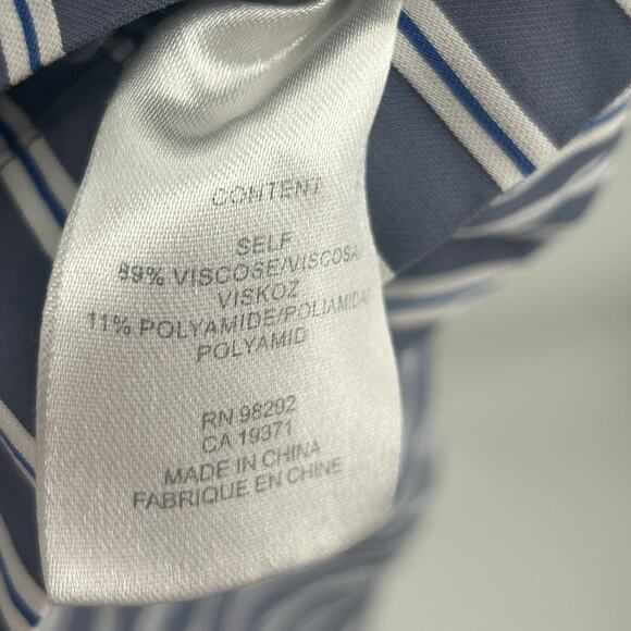 TIBI Paperbag Shorts Womens Size Small Striped Blue White 4-Pocket Pull On RTR - Picture 7 of 12